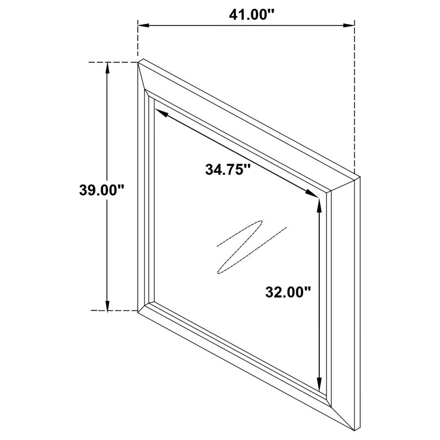 Kauffman Brown Dresser Mirror - furniture place usa