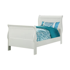 Louis Philippe White Twin Bed 5 Pc Set - furniture place usa