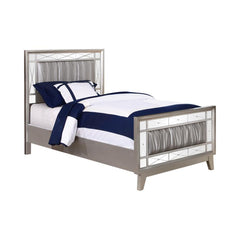 Leighton Silver Twin Bed - furniture place usa
