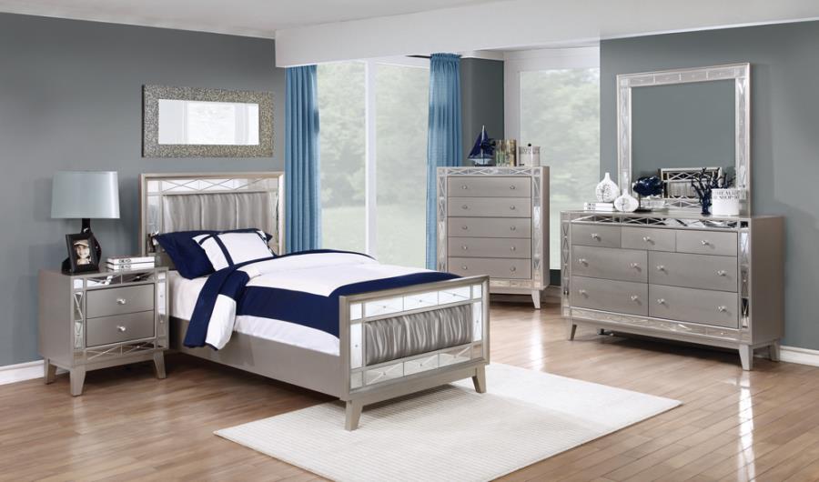 Leighton Silver Twin Bed - furniture place usa