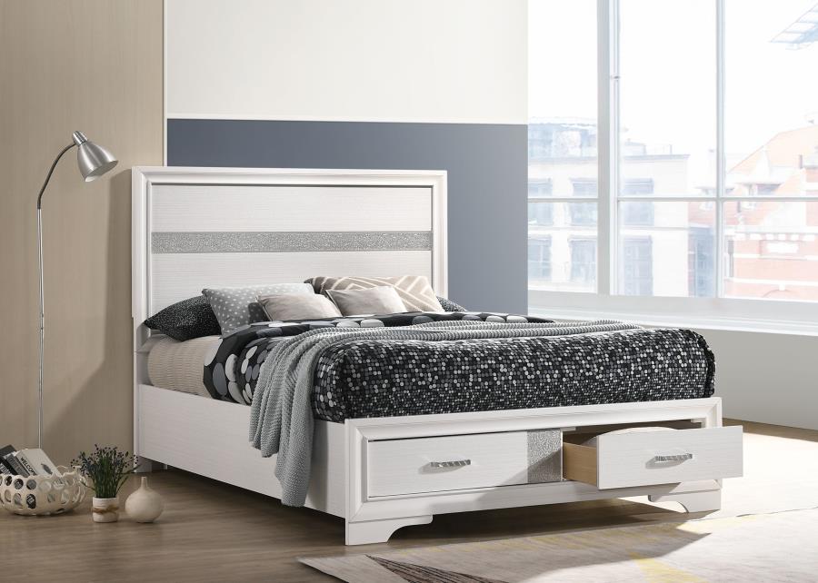 Miranda White Full Storage Bed - furniture place usa