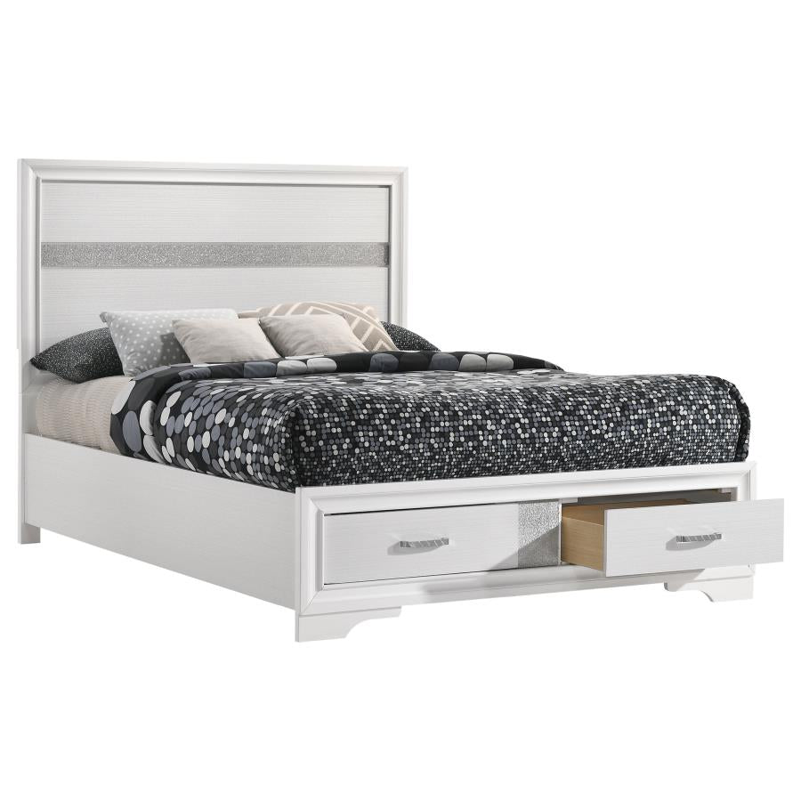 Miranda White Full Storage Bed - furniture place usa