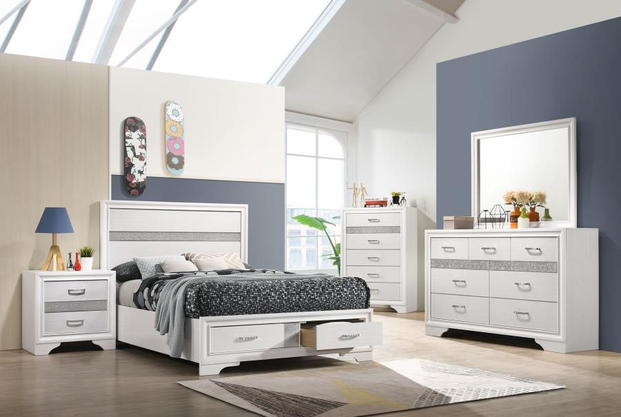 Miranda White Full Storage Bed - furniture place usa