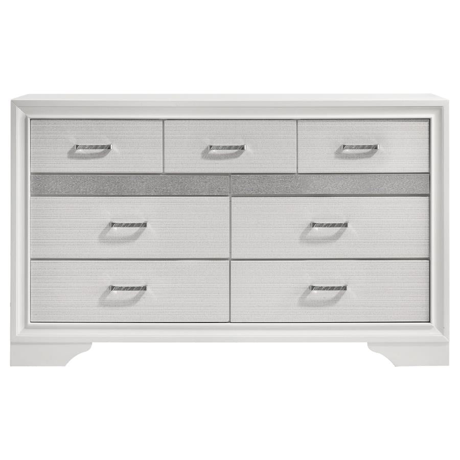 Miranda White California King Bed 4 Pc Set - furniture place usa