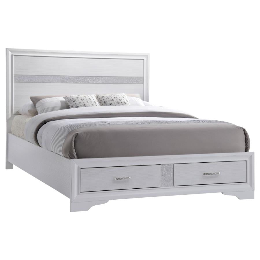 Miranda White California King Storage Bed - furniture place usa