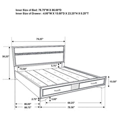 Miranda White California King Storage Bed - furniture place usa