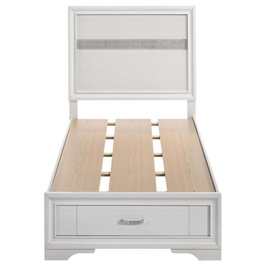 Miranda White Twin Storage Bed - furniture place usa