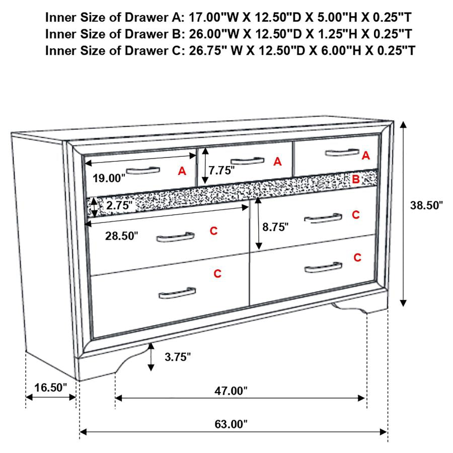 Miranda White Dresser - furniture place usa