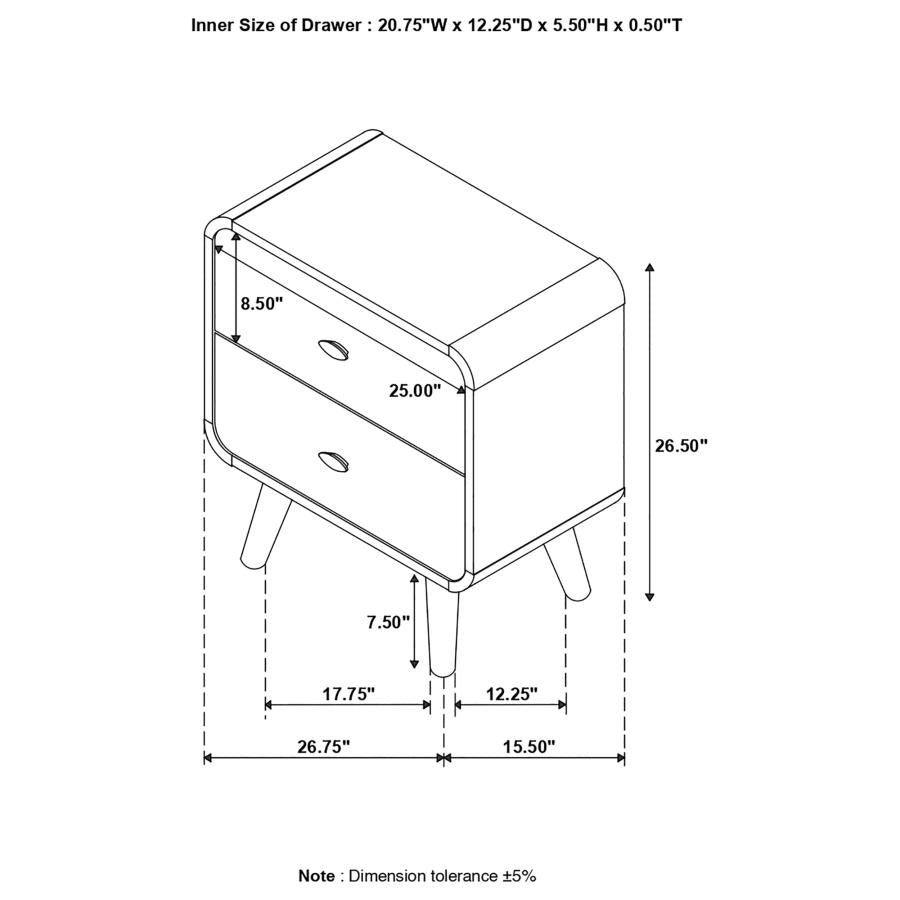 Robyn Brown Nightstand - furniture place usa