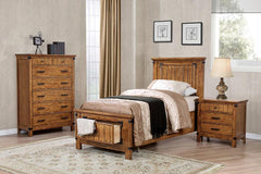 Brenner Brown Twin Bed 4 Pc Set - furniture place usa