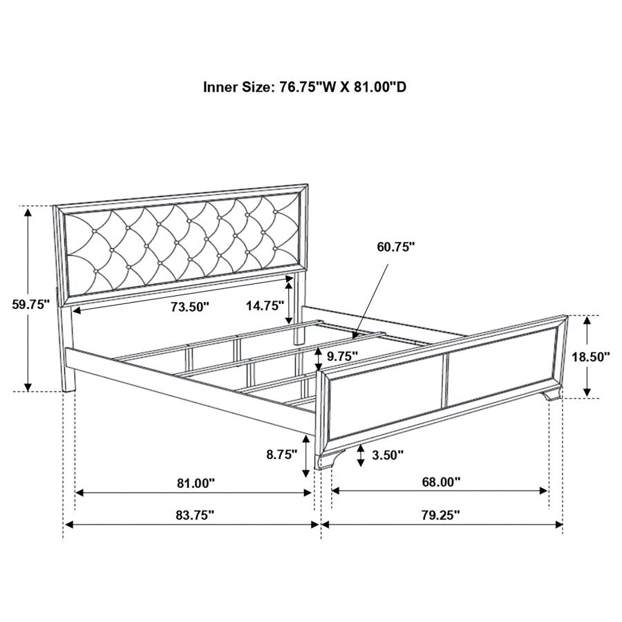Beaumont Gold Eastern King Bed 4 Pc Set - furniture place usa