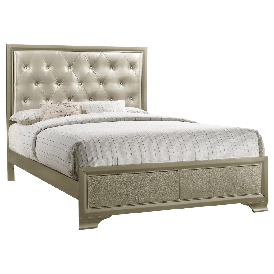 Beaumont Gold Queen Bed 4 Pc Set - furniture place usa