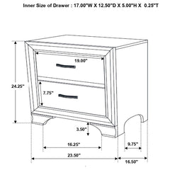 Beaumont Gold Nightstand - furniture place usa
