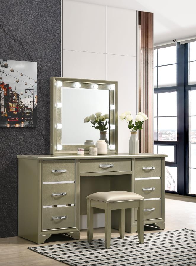 Beaumont Gold Vanity Stool - furniture place usa