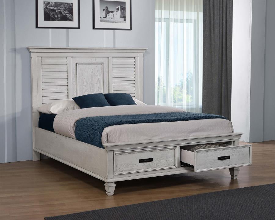 Franco Ivory Eastern King Storage Bed - furniture place usa