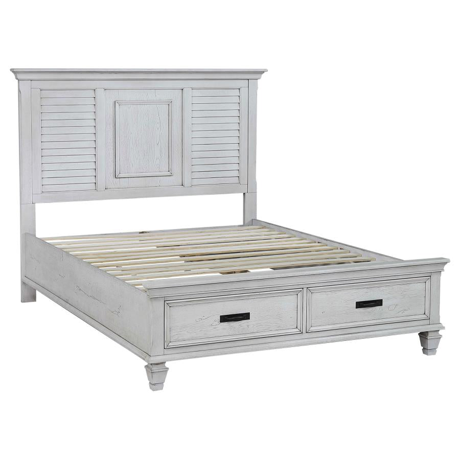Franco Ivory Eastern King Storage Bed - furniture place usa