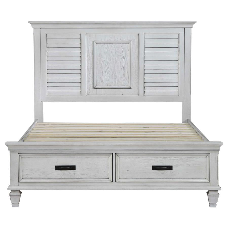Franco Ivory Eastern King Storage Bed - furniture place usa