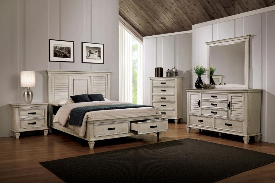 Franco Ivory California King Bed 4 Pc Set - furniture place usa