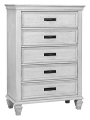 Franco Ivory Queen Bed 5 Pc Set - furniture place usa