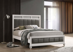 Barzini White Eastern King Bed - furniture place usa