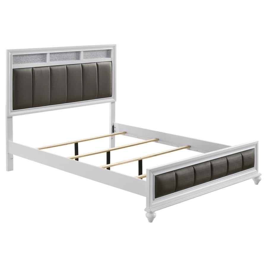 Barzini White Eastern King Bed - furniture place usa