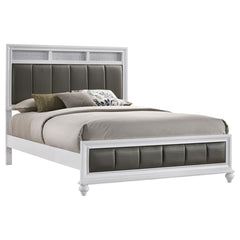 Barzini White Eastern King Bed - furniture place usa