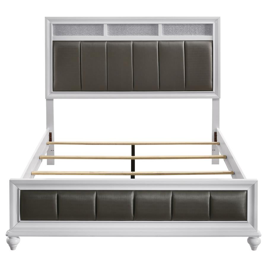 Barzini White Eastern King Bed - furniture place usa