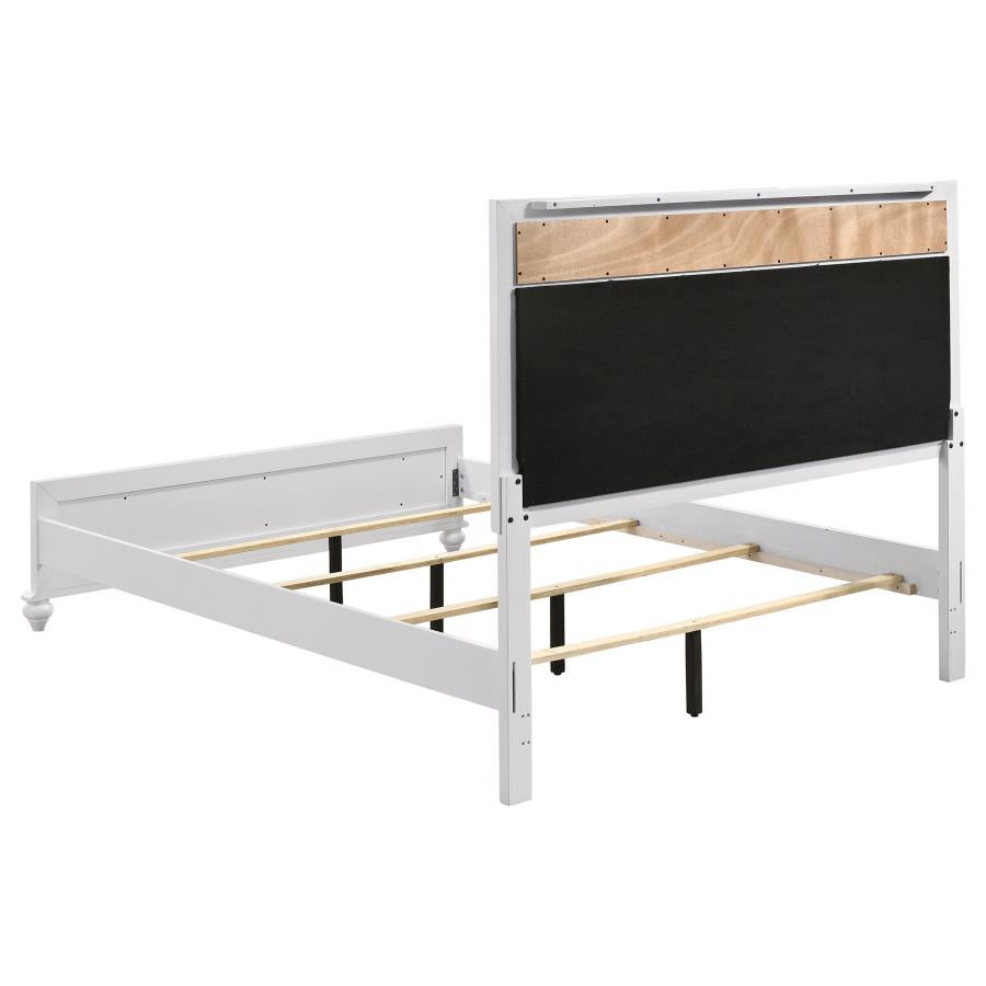 Barzini White Eastern King Bed - furniture place usa