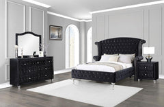 Deanna Black California King Bed 4 Pc Set - furniture place usa