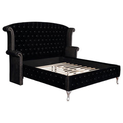Deanna Black California King Bed 4 Pc Set - furniture place usa