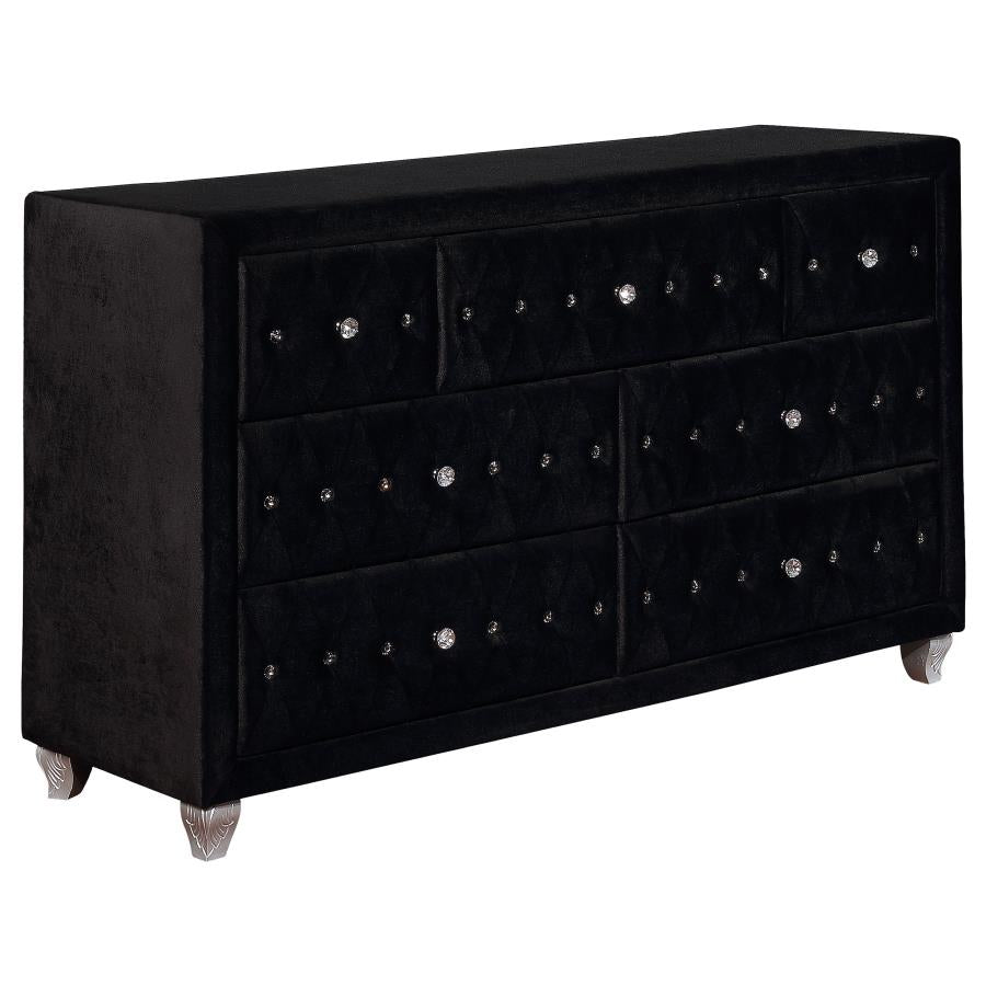 Deanna Black California King Bed 4 Pc Set - furniture place usa
