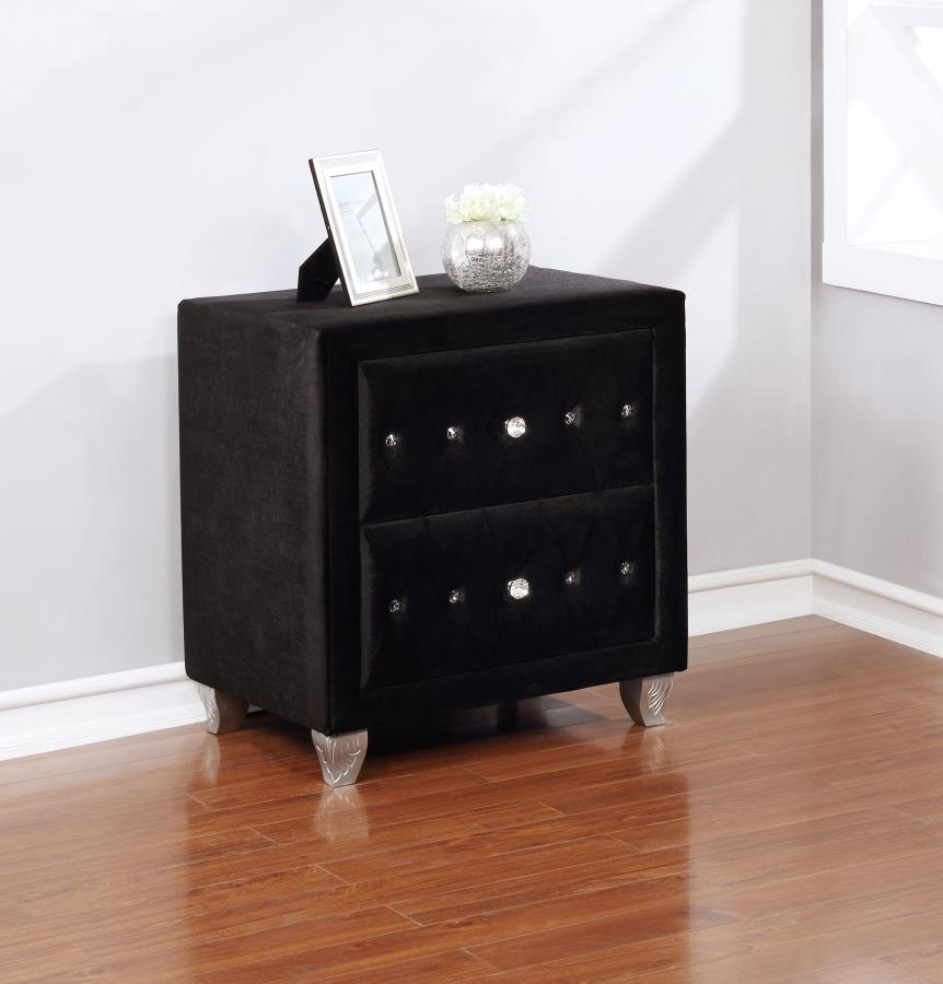 Deanna Black Nightstand - furniture place usa