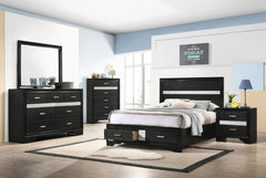 Miranda Black Full Bed 5 Pc Set - furniture place usa
