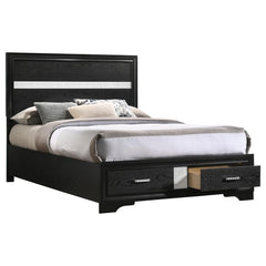 Miranda Black Full Storage Bed - furniture place usa