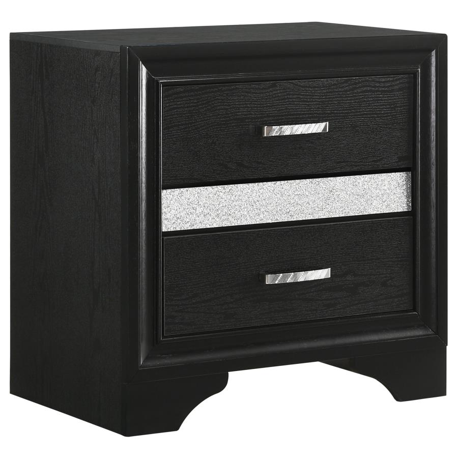 Miranda Black Eastern King Bed 4 Pc Set - furniture place usa