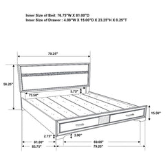 Miranda Black Eastern King Storage Bed - furniture place usa