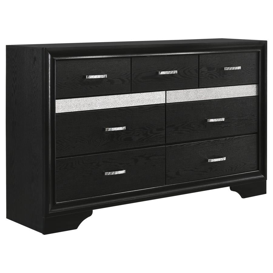 Miranda Black California King Bed 5 Pc Set - furniture place usa