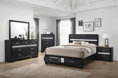 Miranda Black California King Storage Bed - furniture place usa