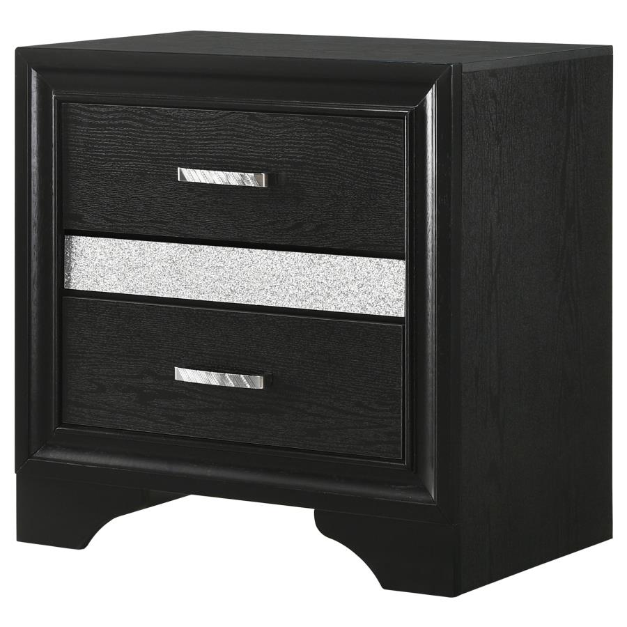 Miranda Black Nightstand - furniture place usa