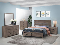 Brantford Brown Eastern King Bed 4 Pc Set - furniture place usa