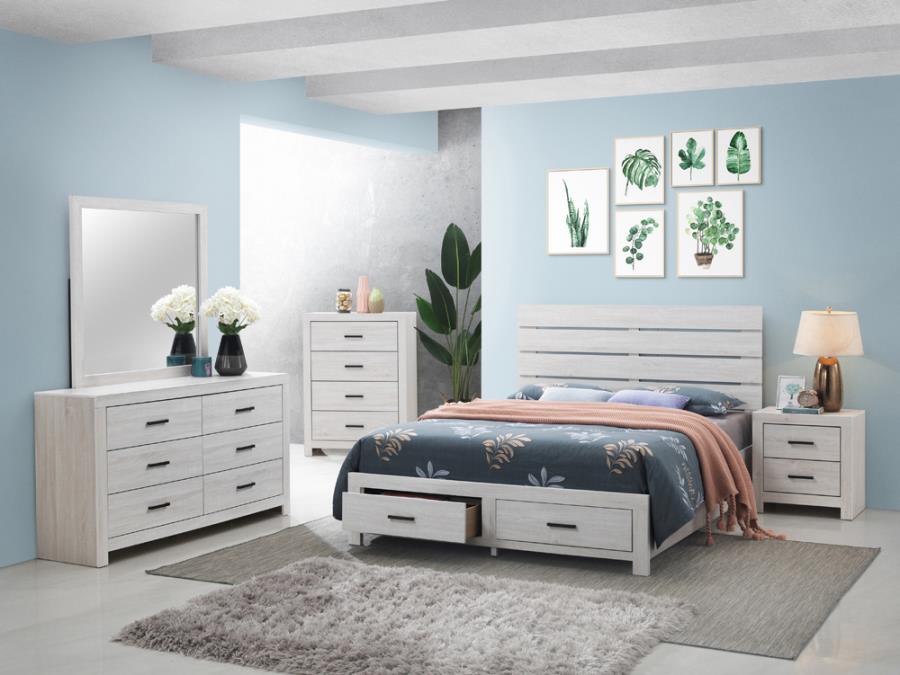 Brantford Ivory Queen Bed 5 Pc Set - furniture place usa