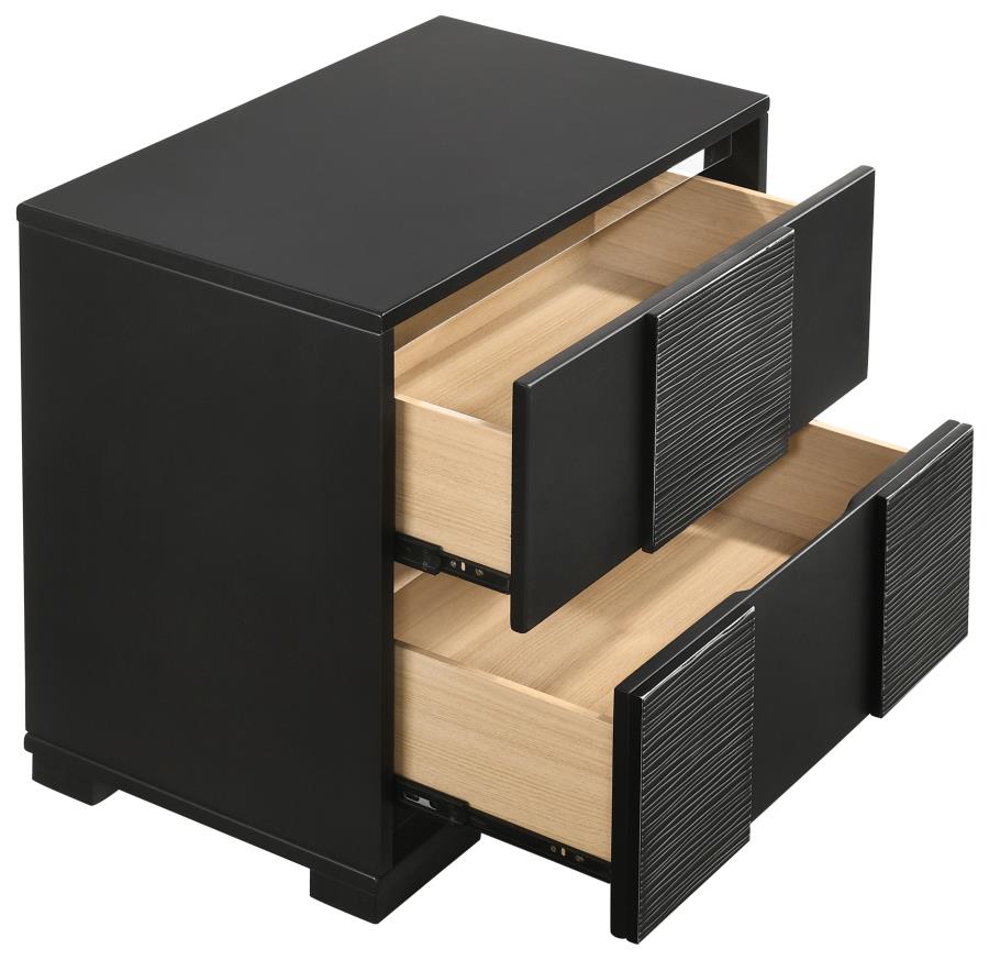 Blacktoft Black Nightstand - furniture place usa