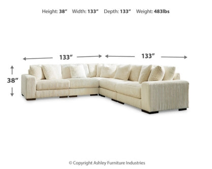 Lindyn 5-Piece Sectional with Ottoman - furniture place usa