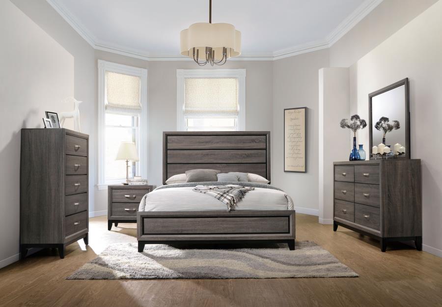 Watson Grey California King Bed 4 Pc Set - furniture place usa