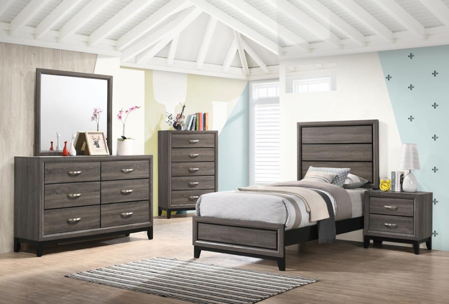 Watson Grey Twin Bed - furniture place usa