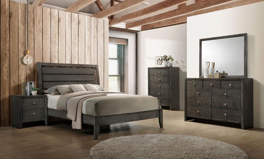 Serenity Grey Queen Bed 4 Pc Set - furniture place usa