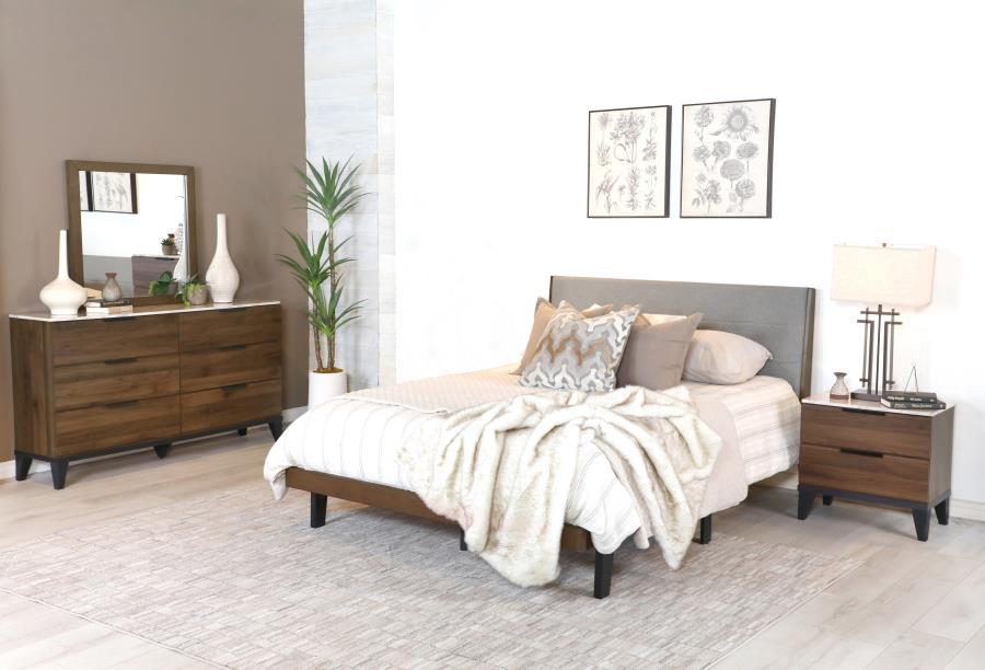 Mays Brown Eastern King Bed 4 Pc Set - furniture place usa