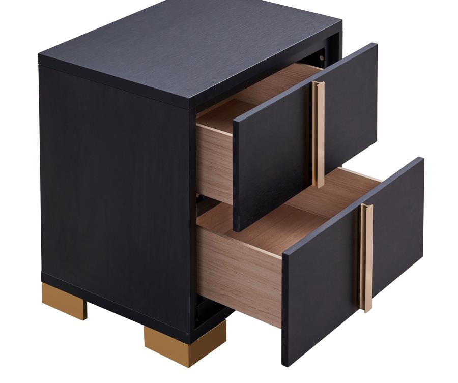 Marceline Black Eastern King Bed 5 Pc Set - furniture place usa