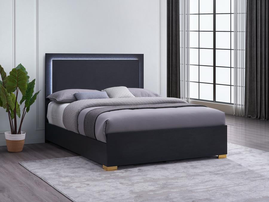 Marceline Black Queen Bed - furniture place usa