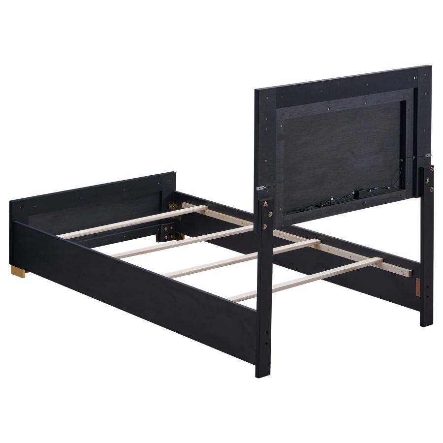 Marceline Black Twin Bed - furniture place usa
